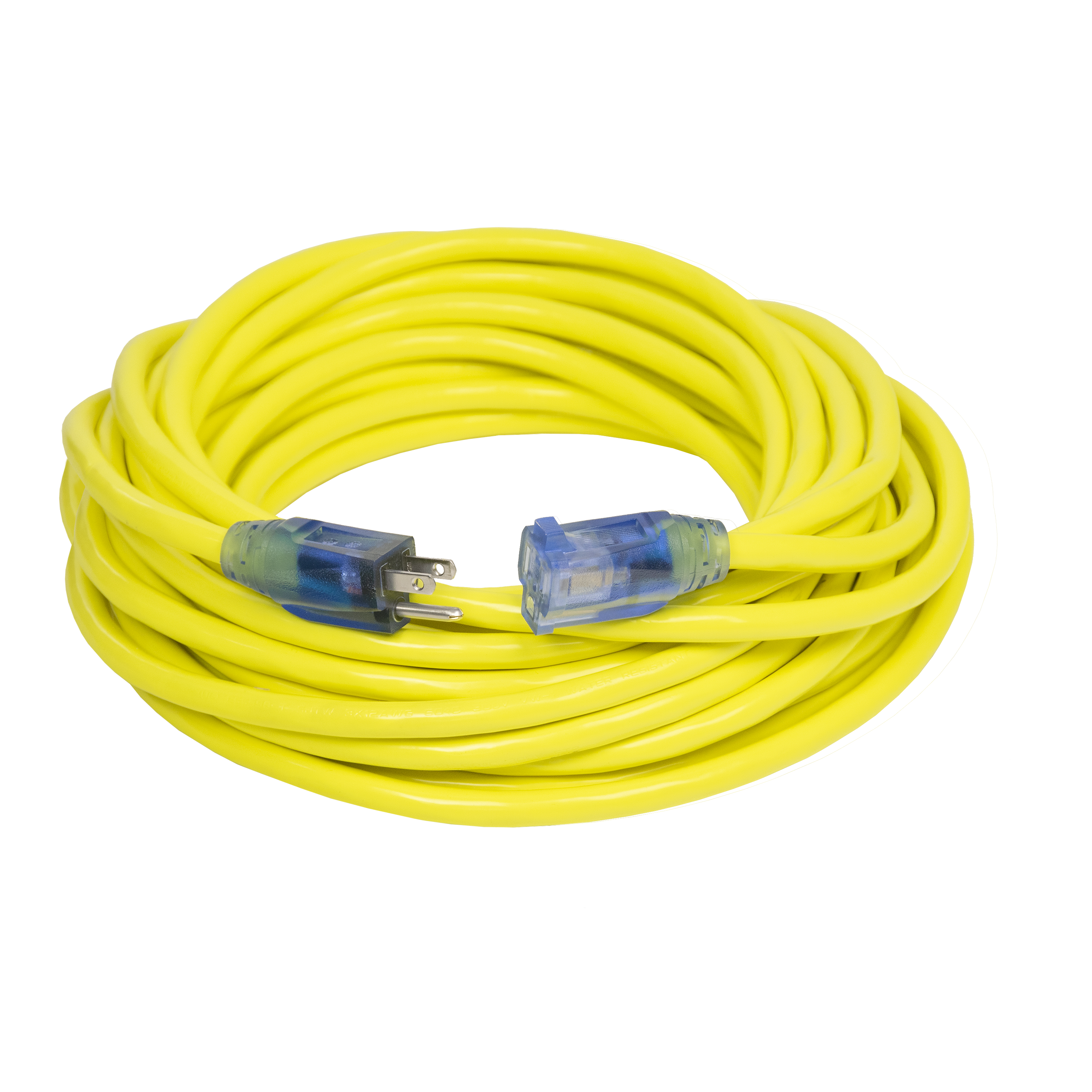 DEWALT 50 ft. 12/3 SJTW Heavy-Duty Locking Yellow Extension Cord with Dual  Lighted Plugs for Power and Ground Continuity DXEC14412050 - The Home Depot